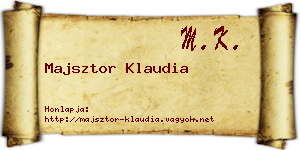 Majsztor Klaudia névjegykártya